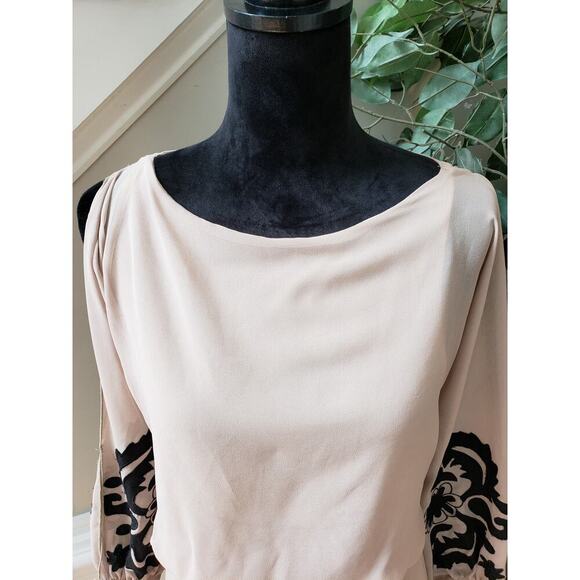 Fab’rik Sheath Dress Women Small Pink Polyester Cinch Waist Cold Shoulder Sleeve - Picture 13 of 15